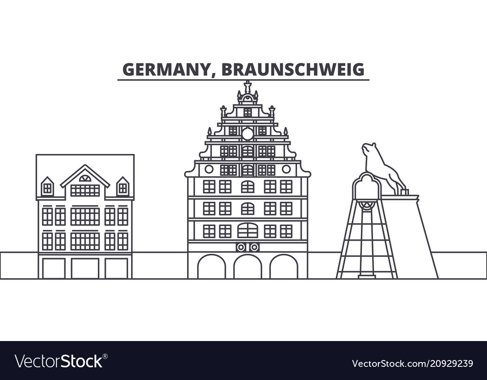 Germany braunschweig line skyline Royalty Free Vector Image