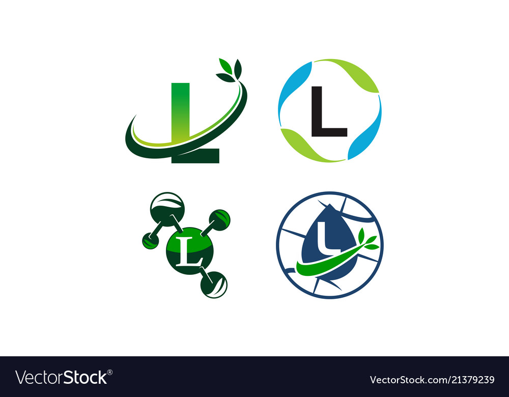 Green project solution a template set vector image Green project solution a template set