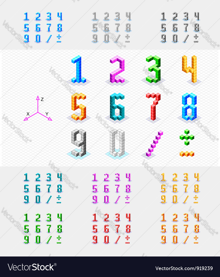 Isometric font from the cubes