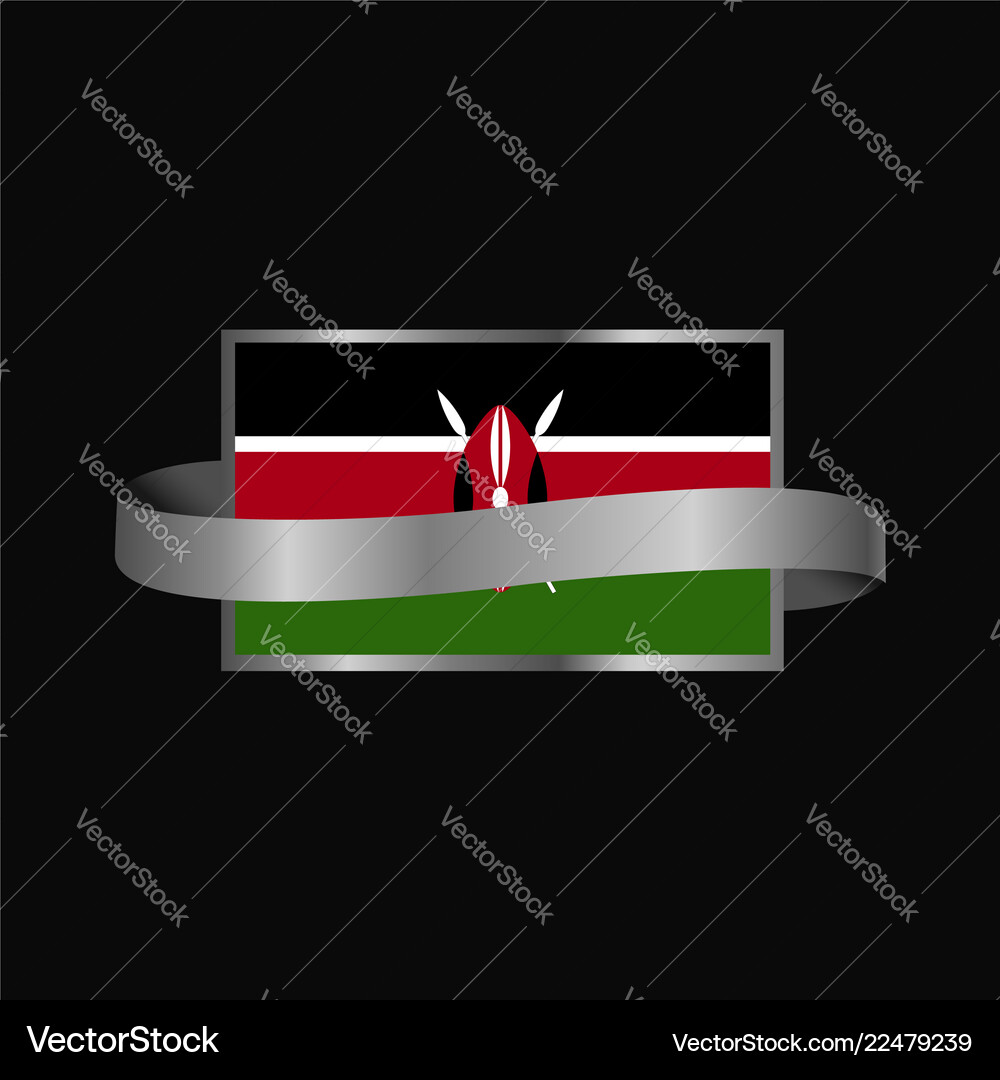 Kenya Flag Ribbon Banner Design Royalty Free Vector Image