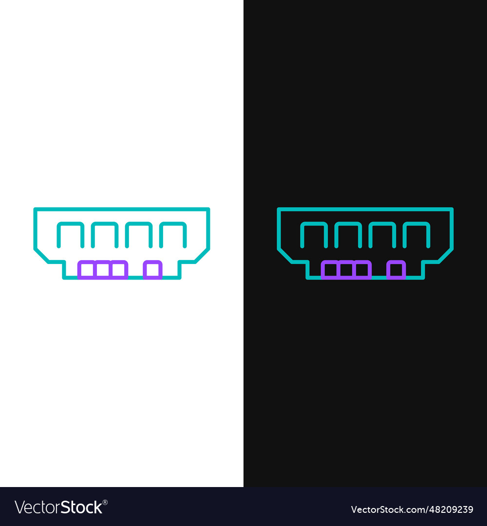 Line ram random access memory icon isolated vector image Line ram random access memory icon isolated