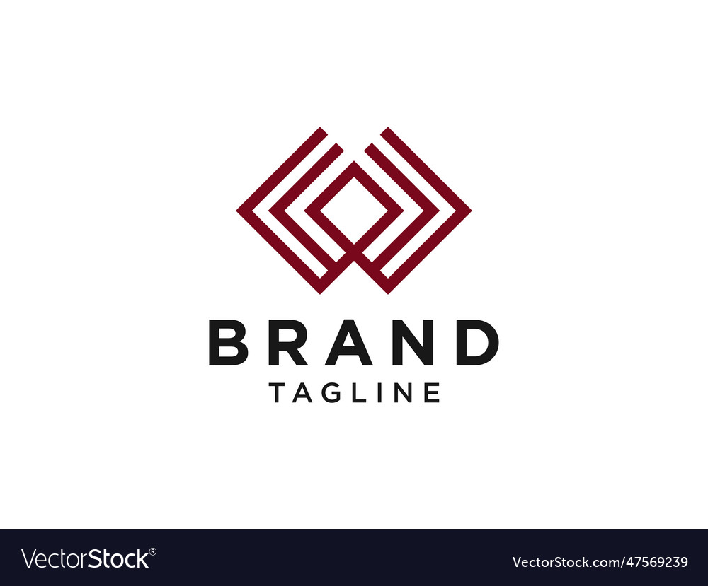 Logo abstract initial letter w flat design