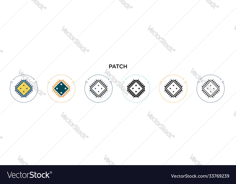 Patch icon in filled thin line outline and stroke Vector Image Patch icon in filled thin line outline and stroke