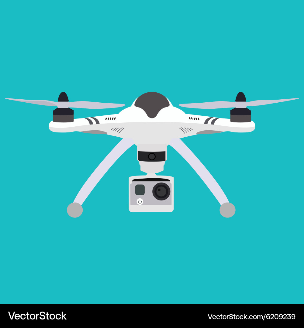 Quadrocopter flat style quadcopter Royalty Free Vector Image