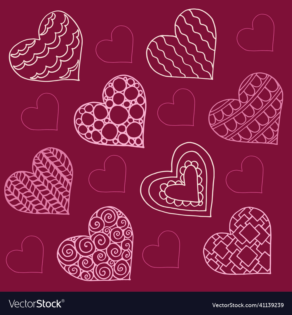 Seamless pattern with hearts