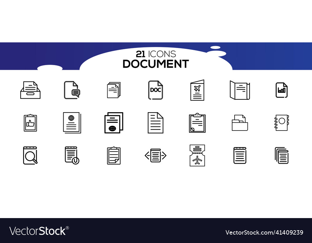 Simple set of document line icon