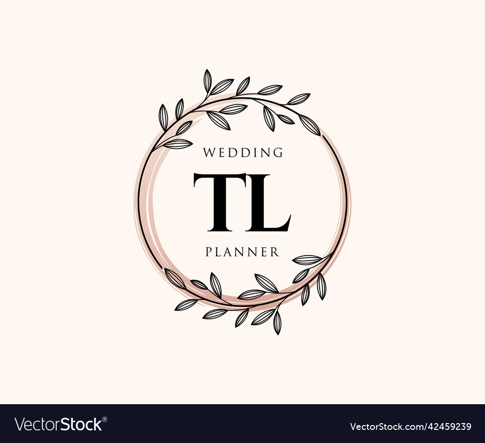 Tl initials letter wedding monogram logos Vector Image