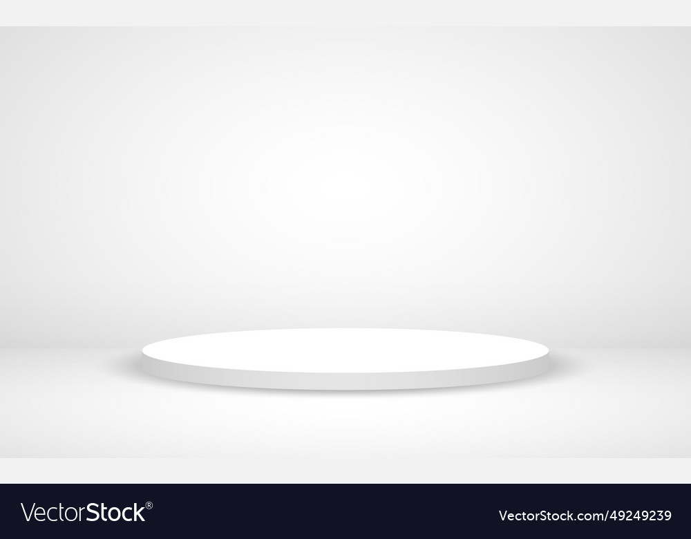 White podium round empty stage realistic circle