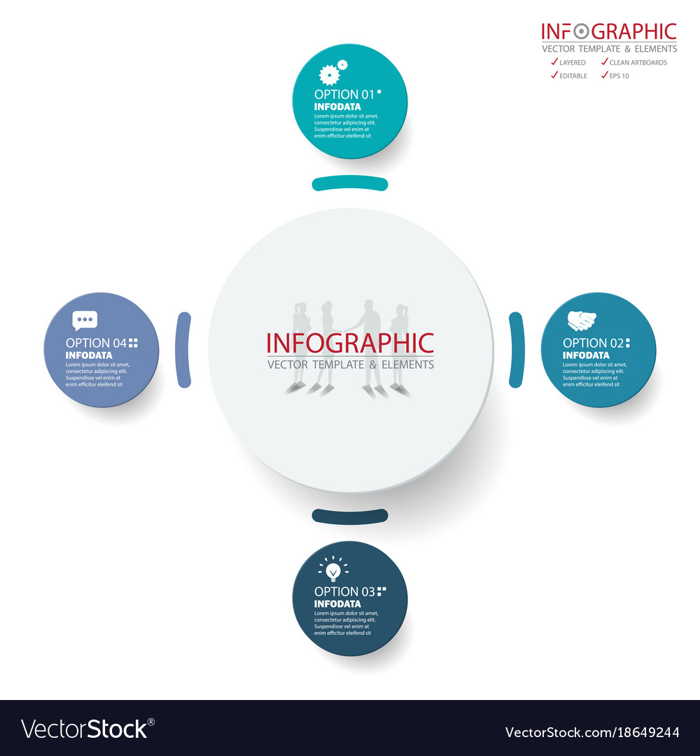 Abstract element infographics 4 option design