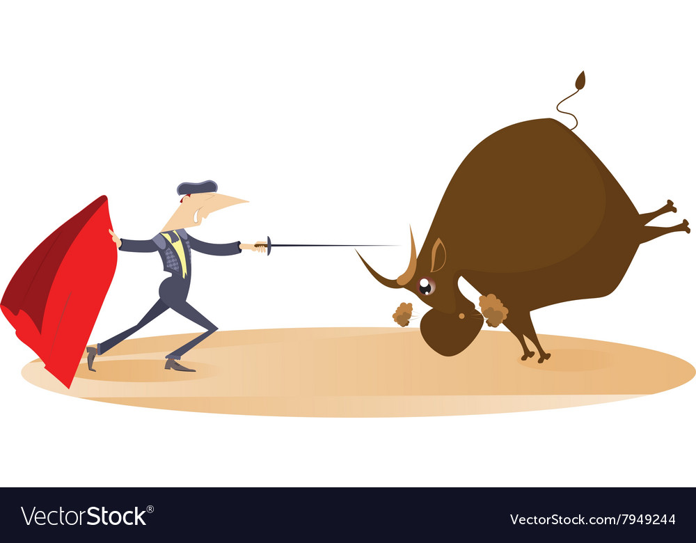 Bullfight Royalty Free Vector Image - VectorStock