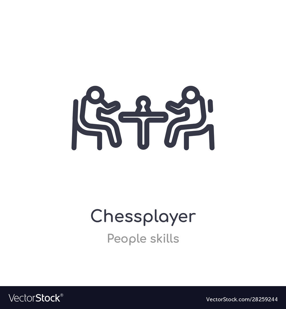 Chessplayer outline icon isolated line from