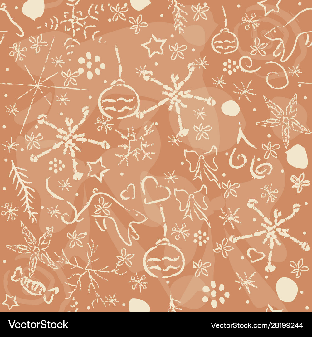 Cute hand drawn winter pattern seamless pattern Vector Image