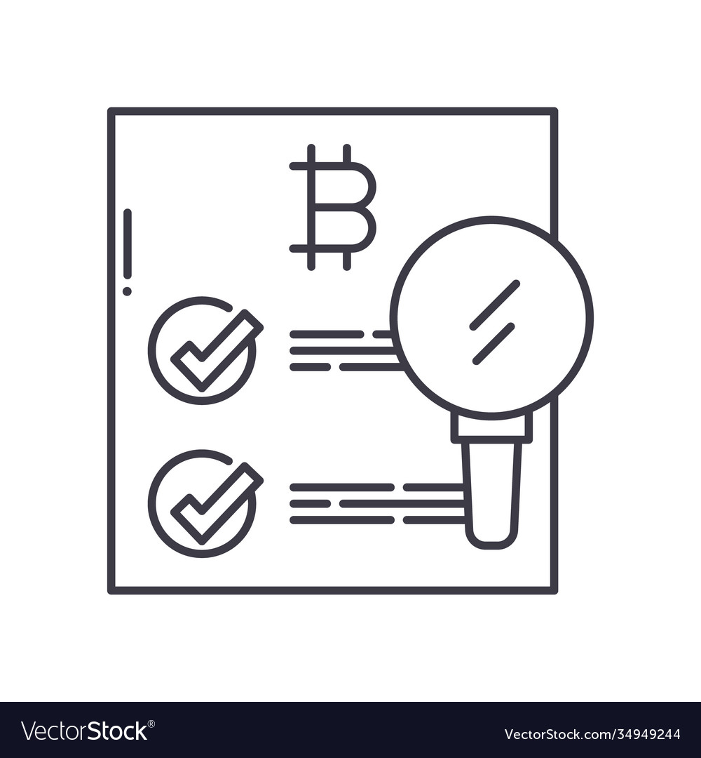 Data confirmation icon linear isolated vector image Data confirmation icon linear isolated