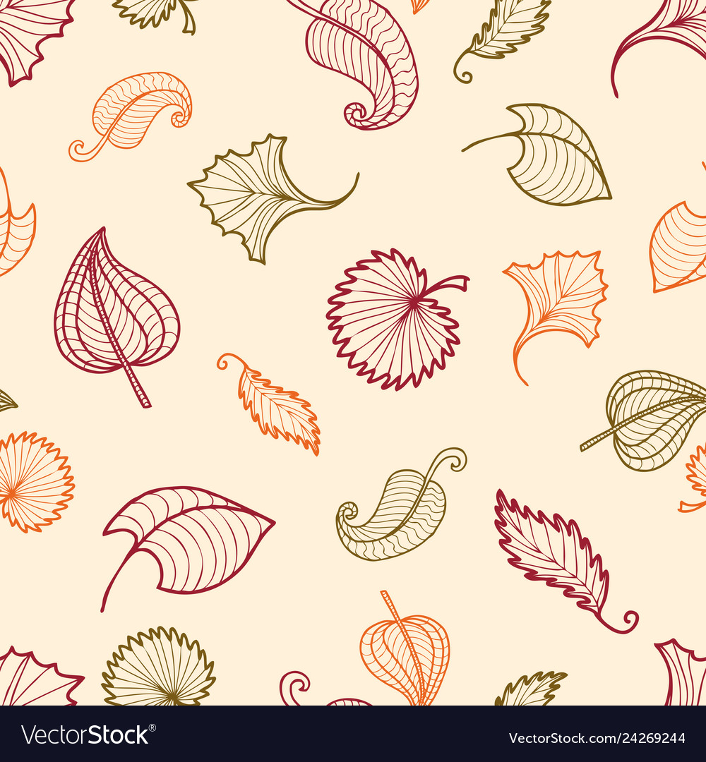 Decorative leaves pattern Royalty Free Vector Image