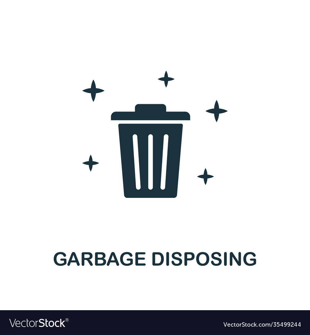 Garbage disposing icon line style design vector image Garbage disposing icon line style design