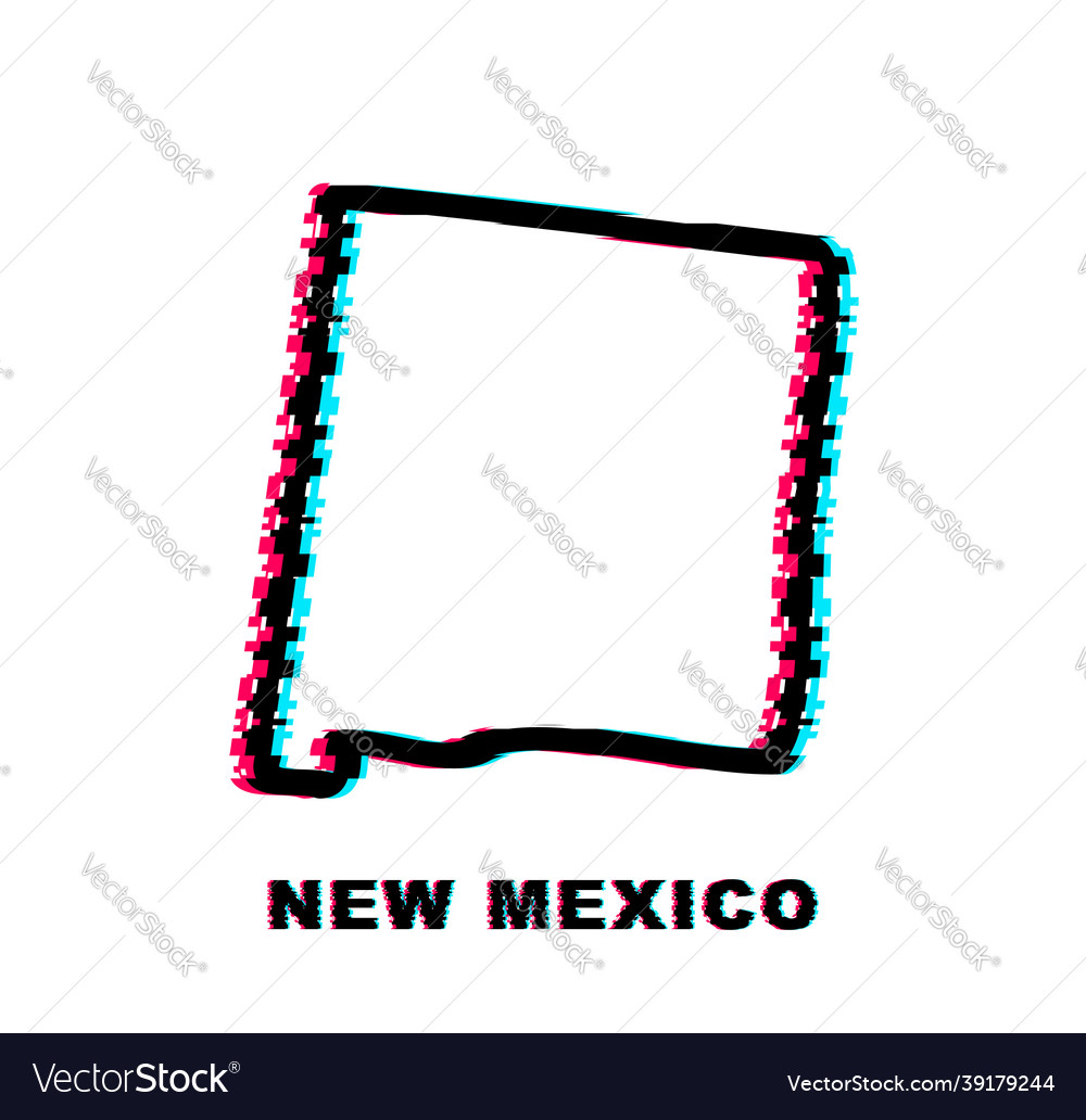 Glitch icon map showing the state of new mexico Vector Image