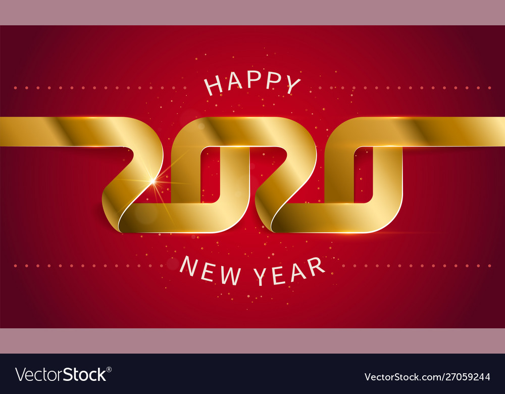 Happy new year 2020 the inscription is made vector image Happy new year 2020 the inscription is made