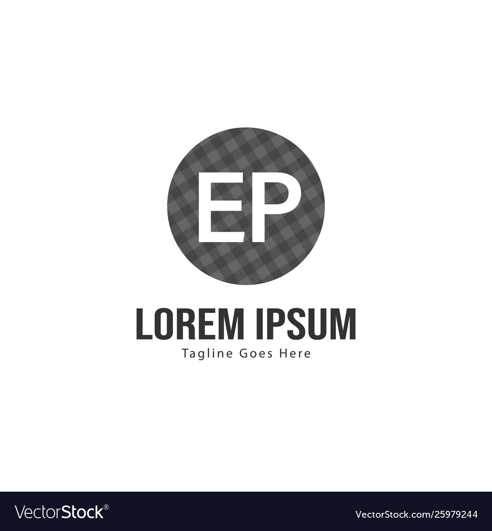 Initial ep logo template with modern frame vector image Initial ep logo template with modern frame