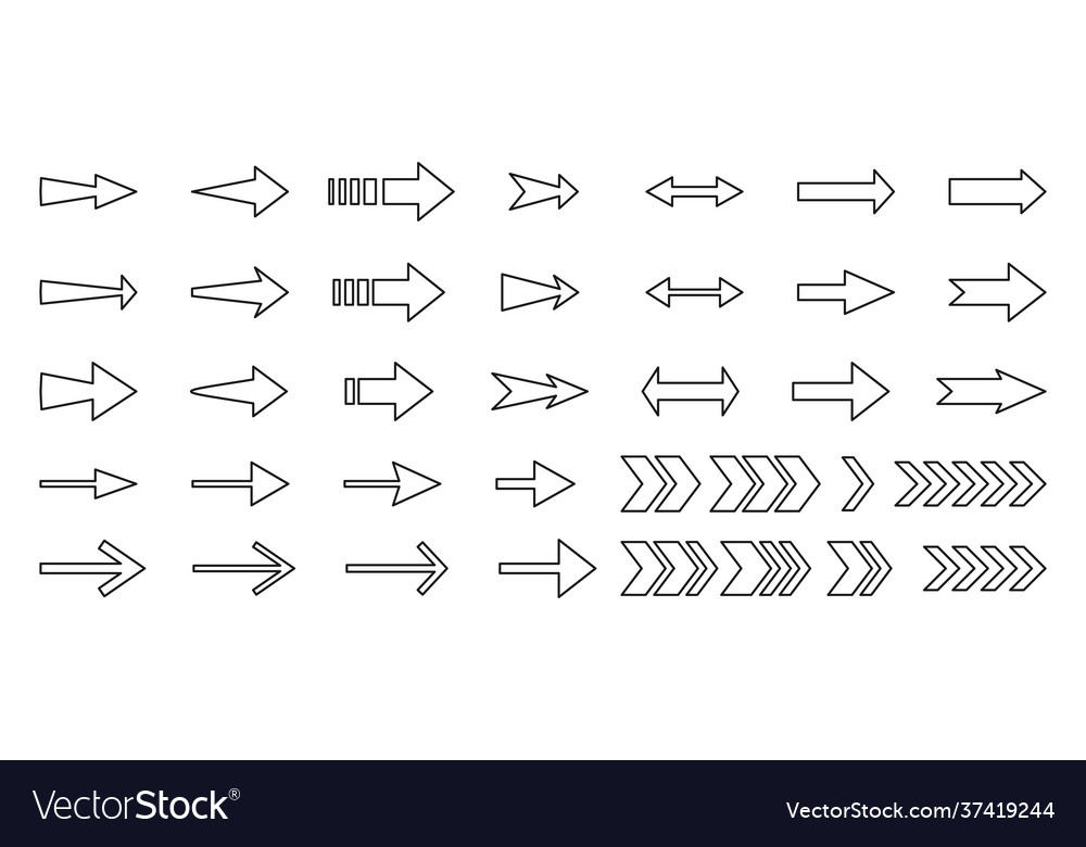 Linear Black Arrow Cursor Set