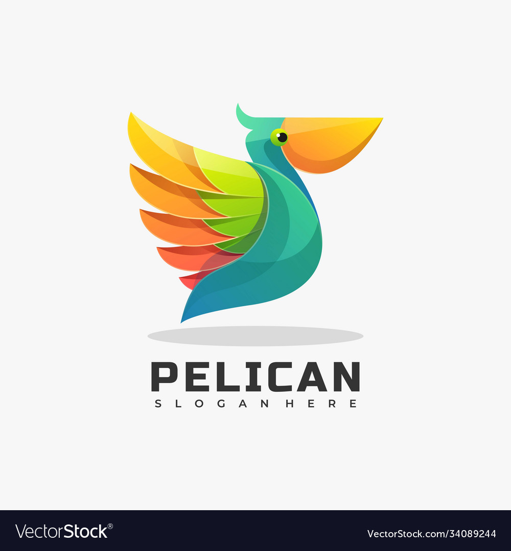 Logo pelican gradient colorful style