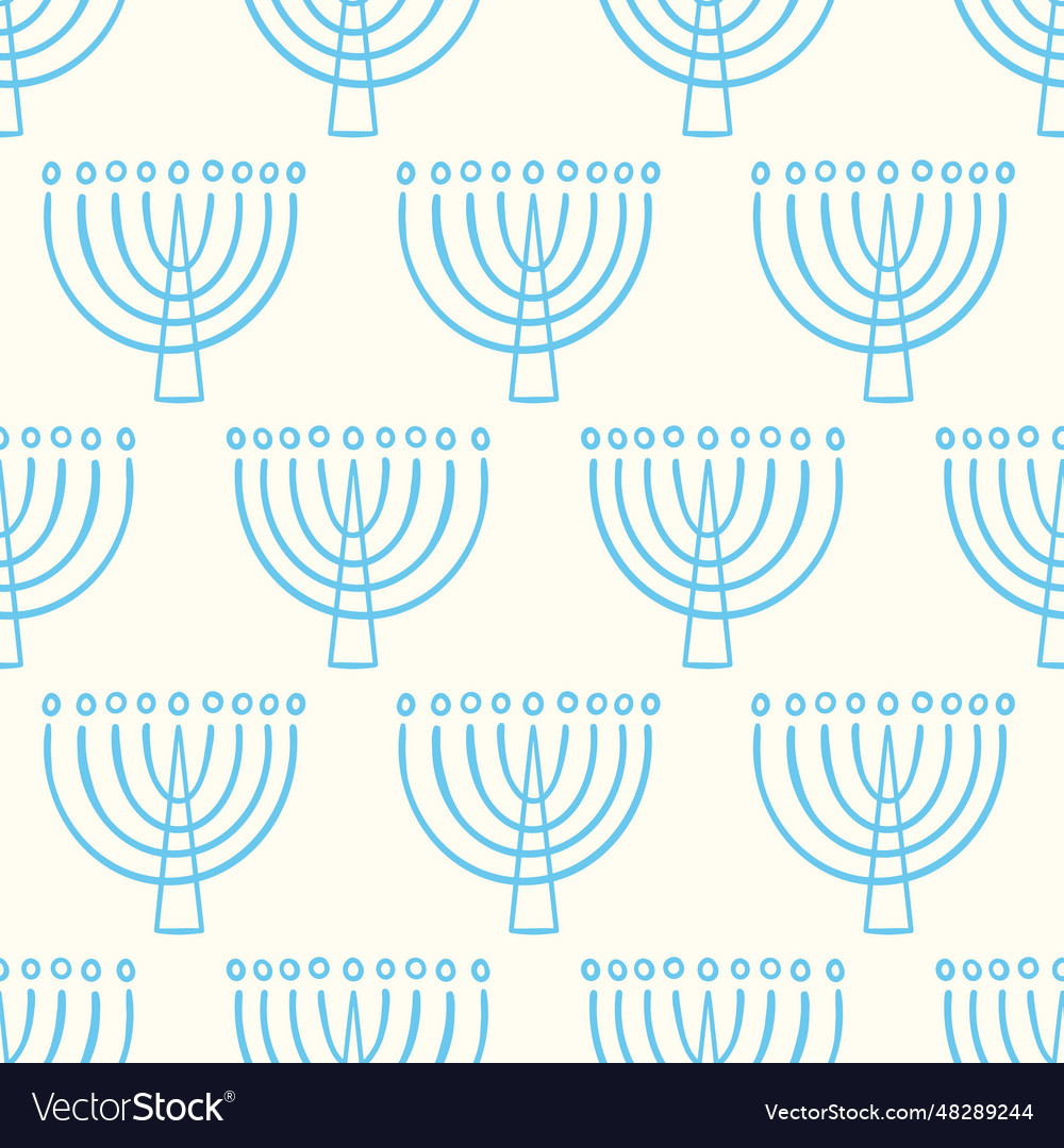 Menorah seamless pattern hanukkah background print vector image Menorah seamless pattern hanukkah background print