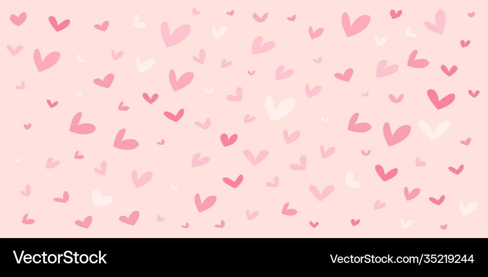 Pattern valentines background pink hearts Vector Image