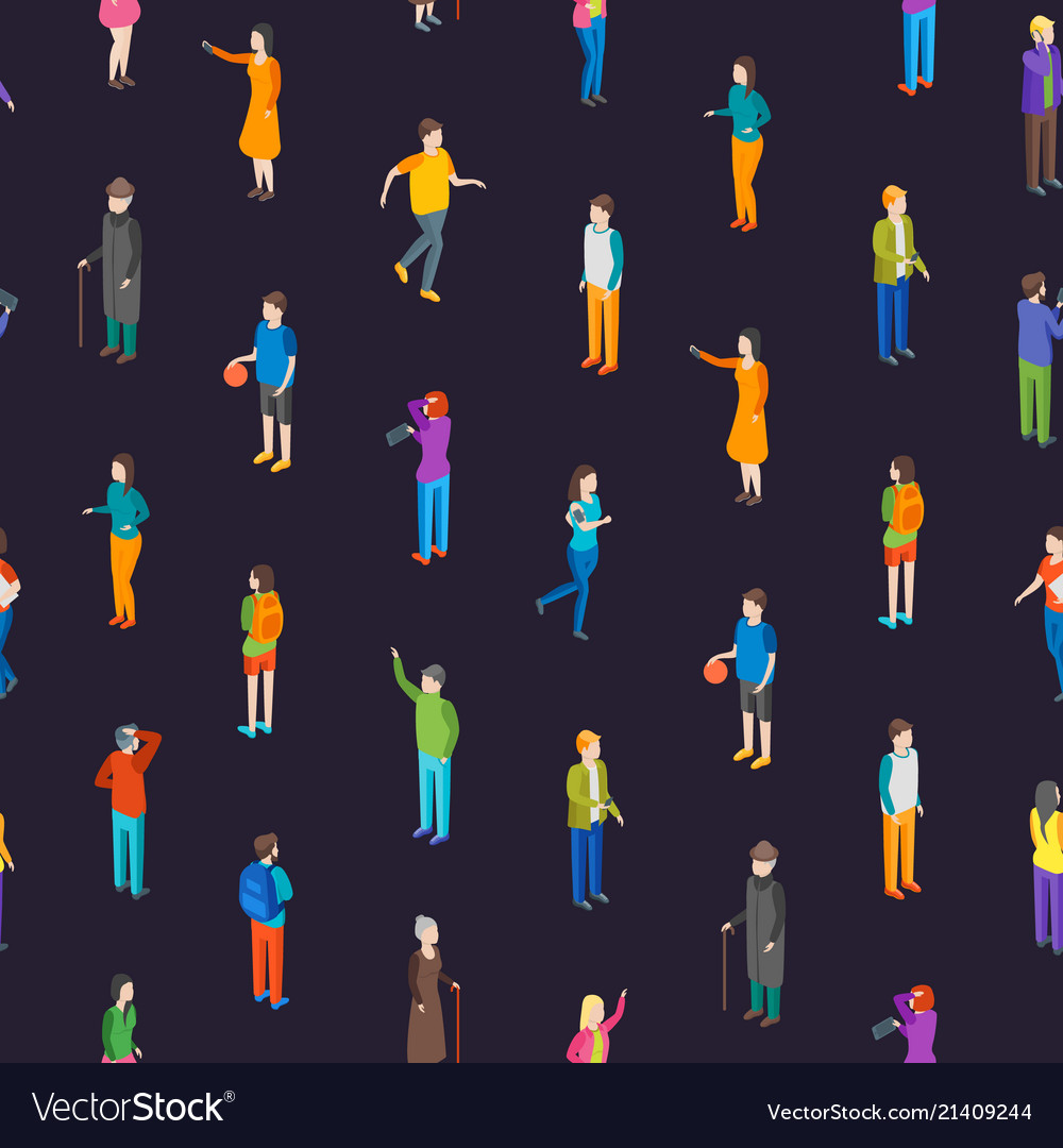 People characters seamless pattern background vector image People characters seamless pattern background