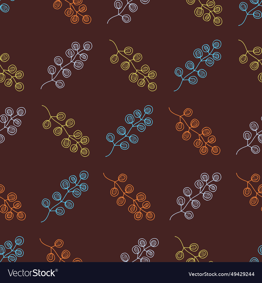 Seamless pattern of drawn abstract colorful