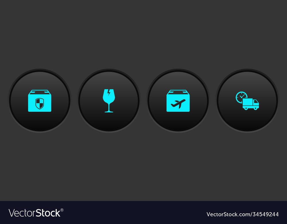 Set delivery box security shield fragile broken vector image Set delivery box security shield fragile broken