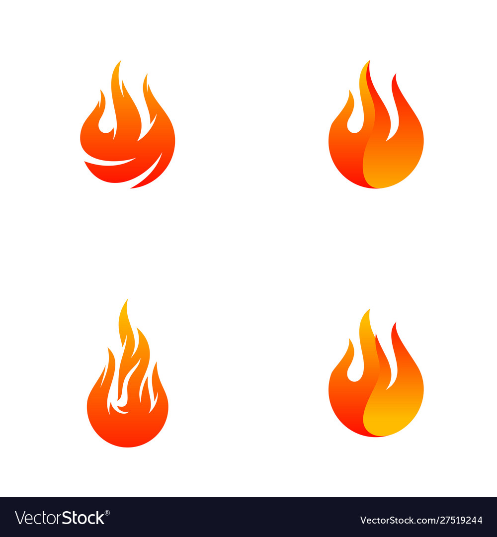 Set fire logo flame logo design template icon Vector Image