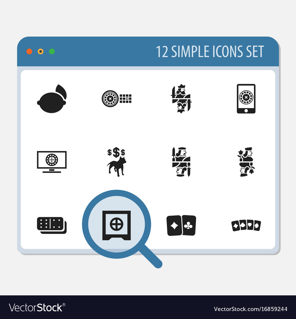 Set of 12 editable game icons includes symbols