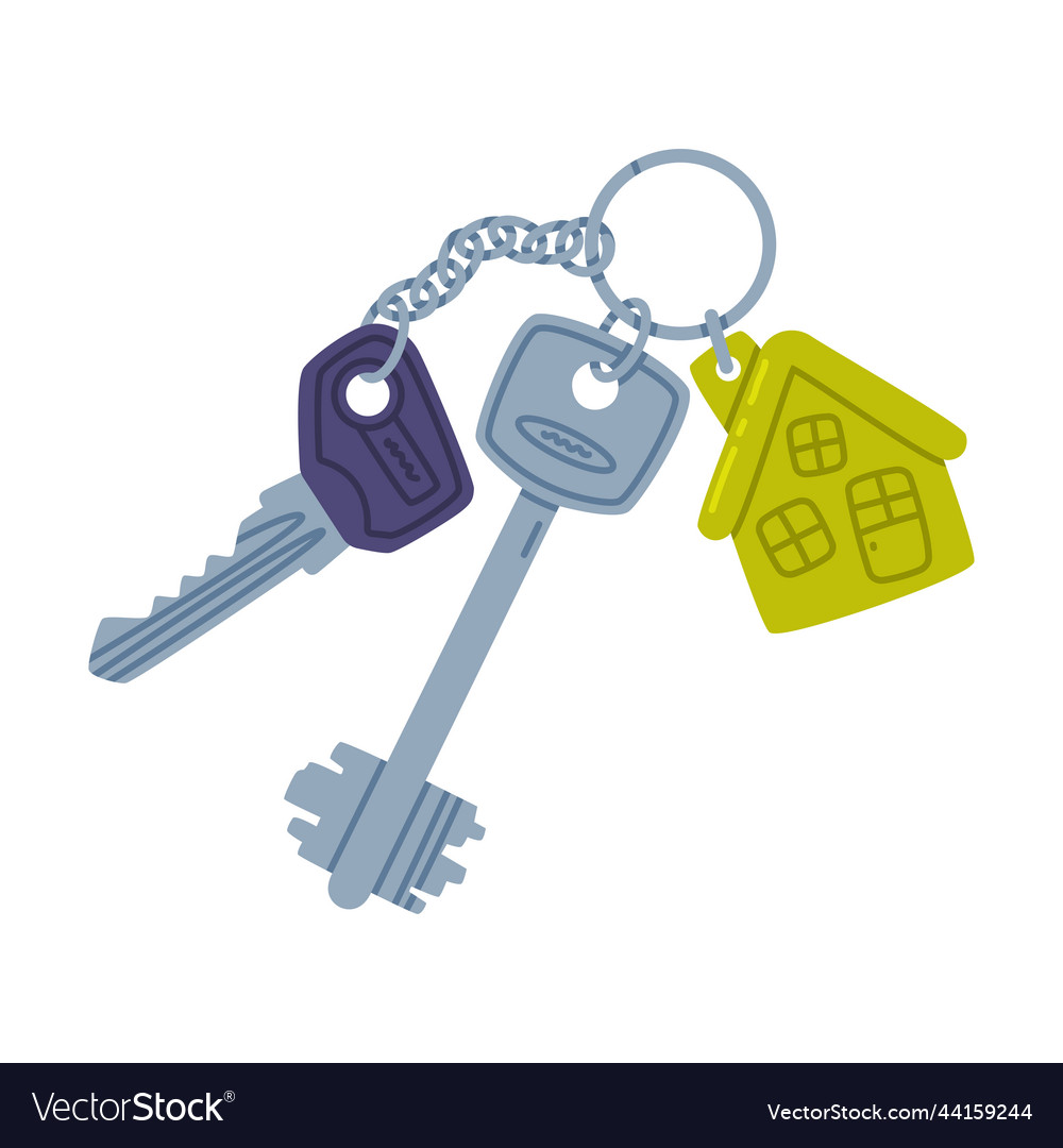 Trinket with key hanging keychain or keyring