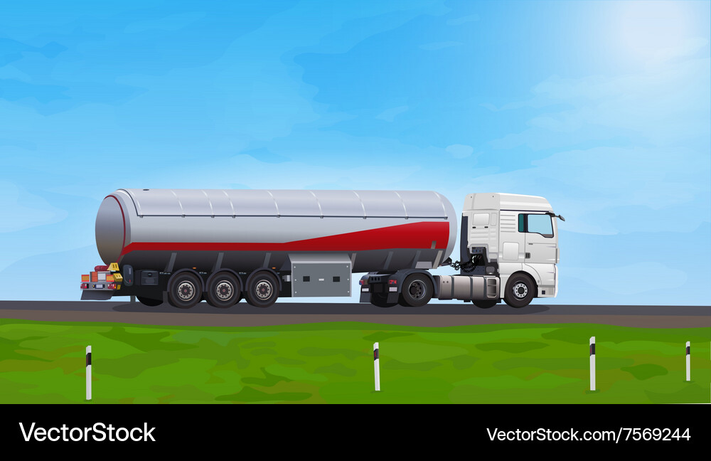 Truck with fuel Royalty Free Vector Image - VectorStock