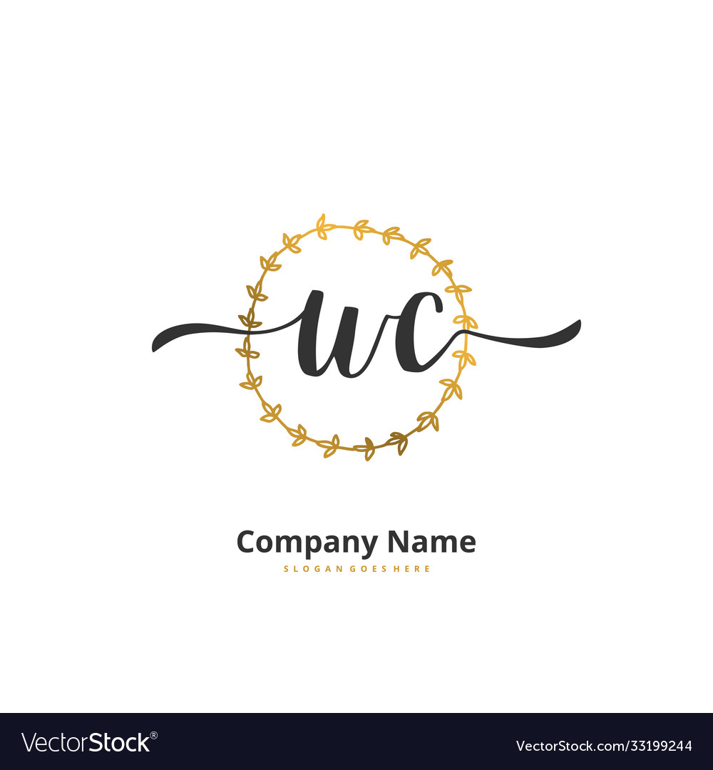 W c wc initial handwriting and signature logo