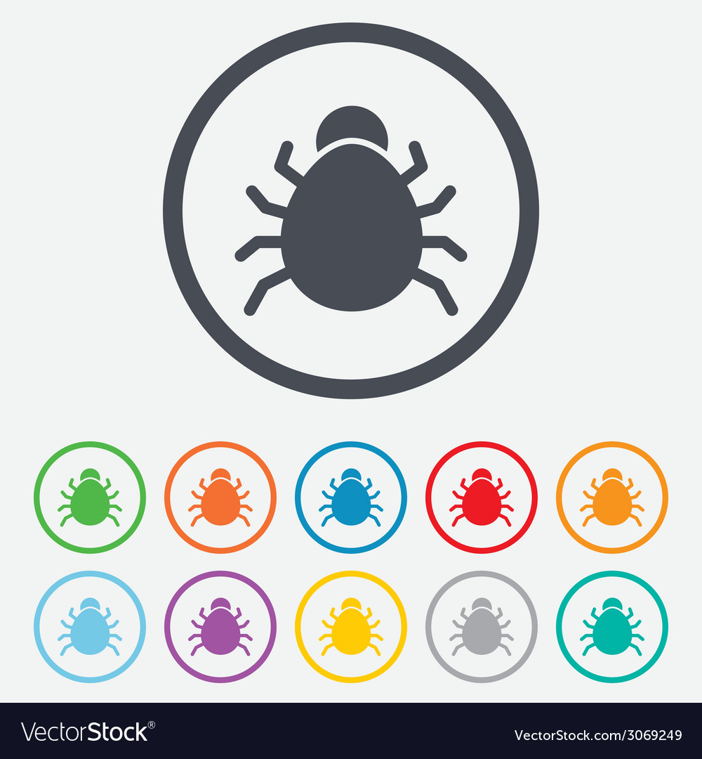 Bug sign icon virus symbol software error