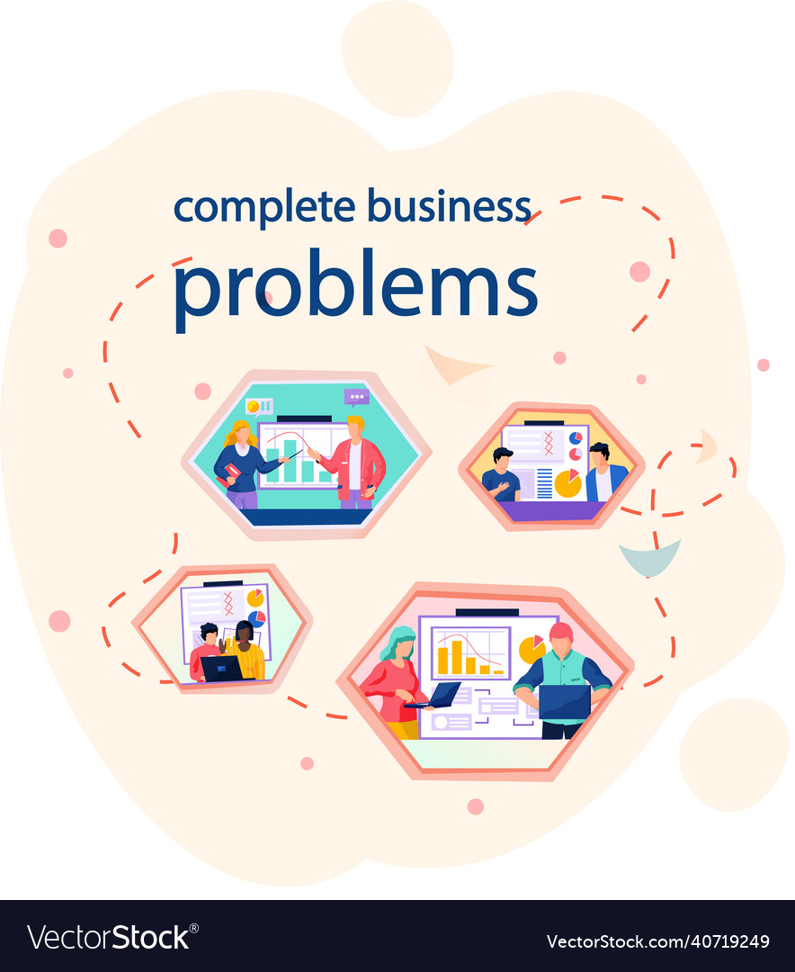 Complete business problems scheme declining Vector Image Complete business problems scheme declining