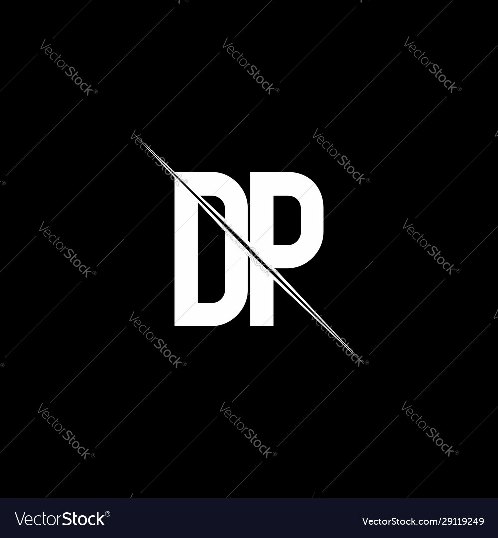 Dp logo monogram with slash style design template