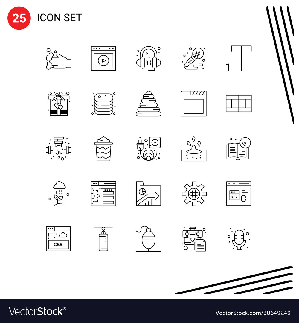 Editable line pack 25 simple lines font