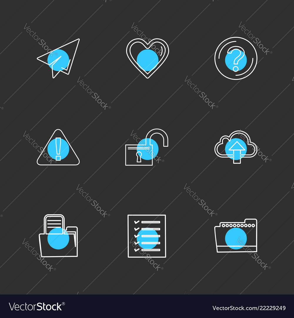 Folder files directory search code eps icons
