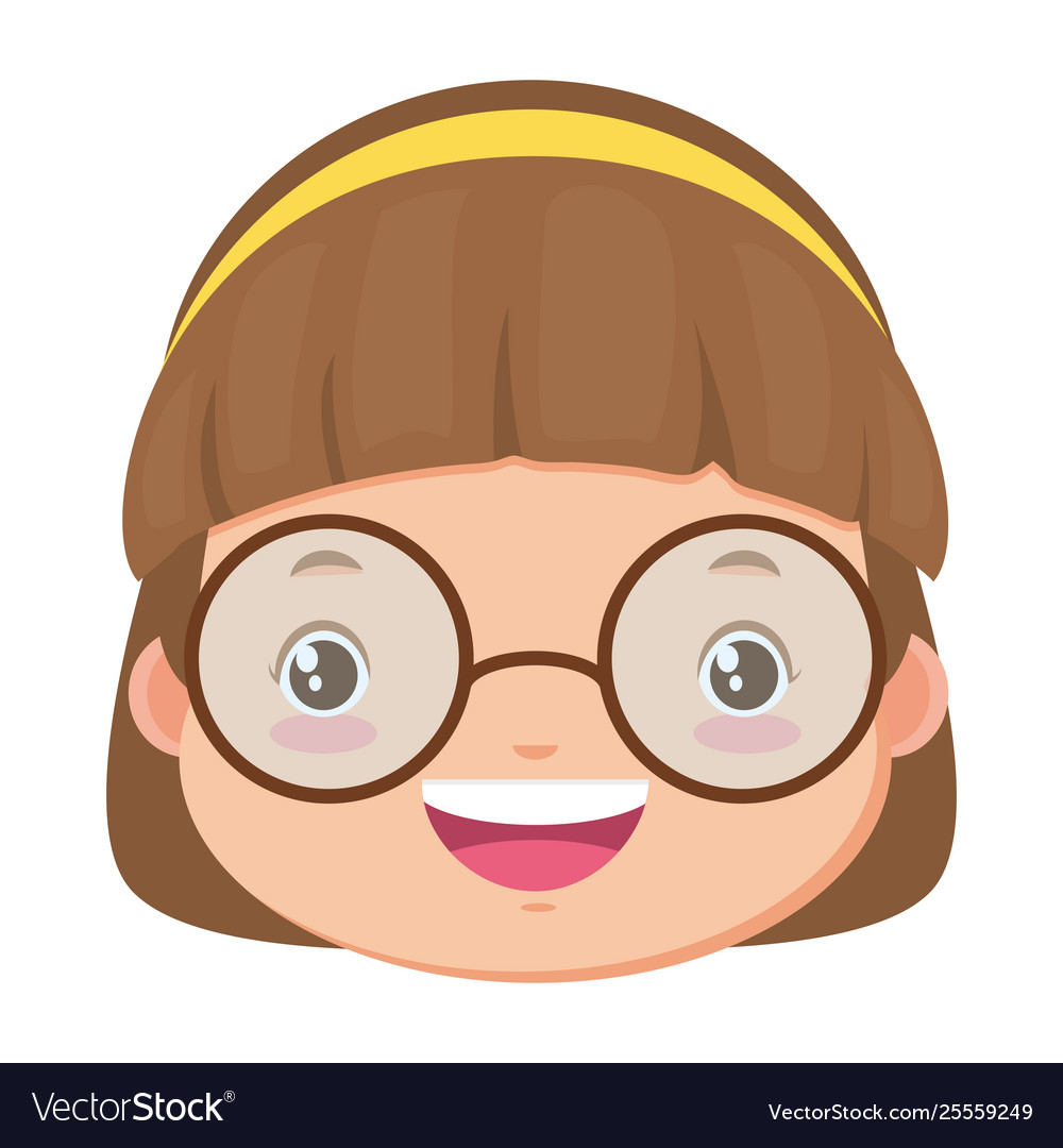 Happy girl face Royalty Free Vector Image - VectorStock