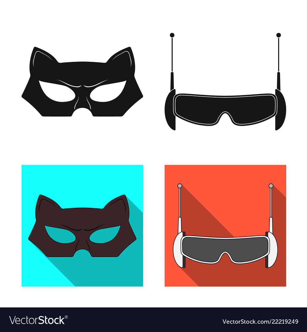 Isolated object of hero and mask logo collection