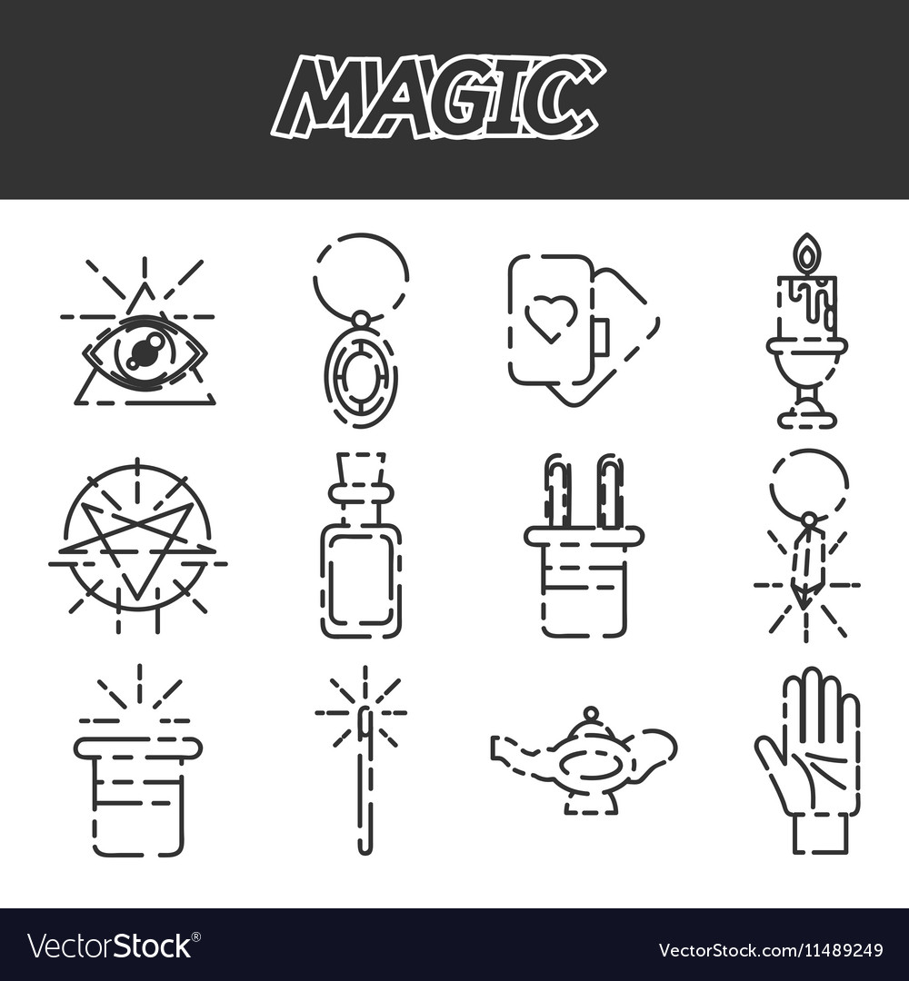 Magic flat icon set Royalty Free Vector Image - VectorStock