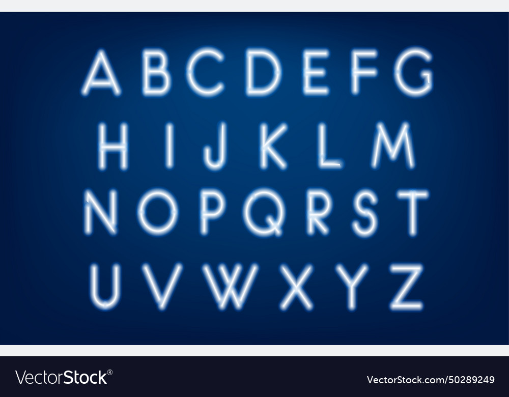 Neon Alphabet Glow Effect