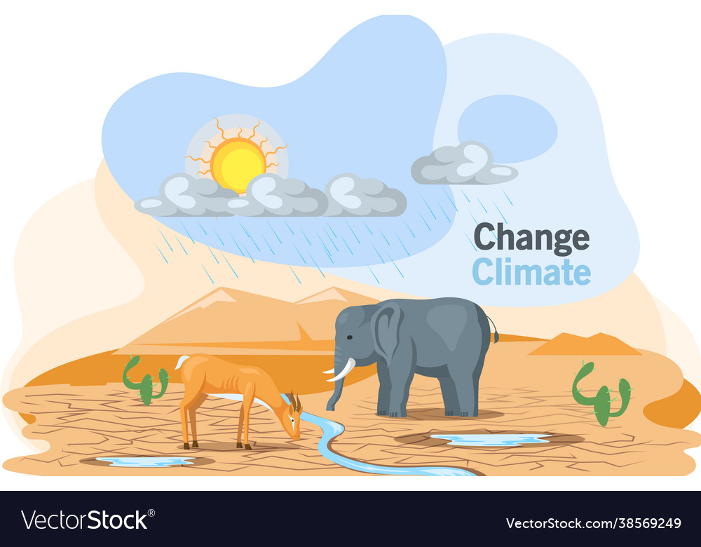 Problem disappearing water sources drought Vector Image Problem disappearing water sources drought