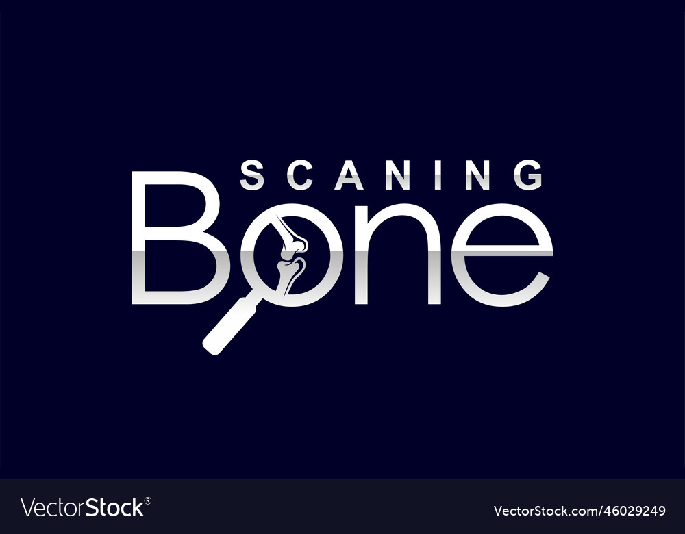 Scaning bone logo with loop concept vector image Scaning bone logo with loop concept