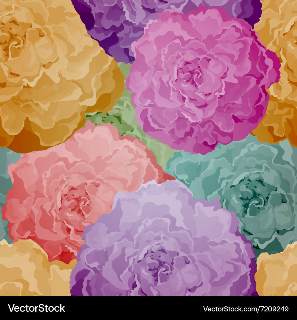 Seamless pattern with abstract bright flowers Vector Image