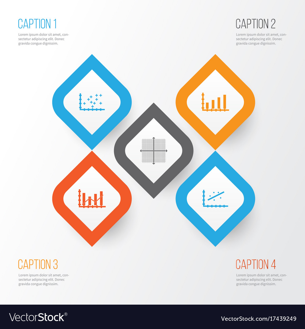 Set of graphs diagrams and statistics icons