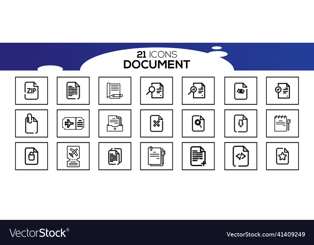 Simple set of document line icon