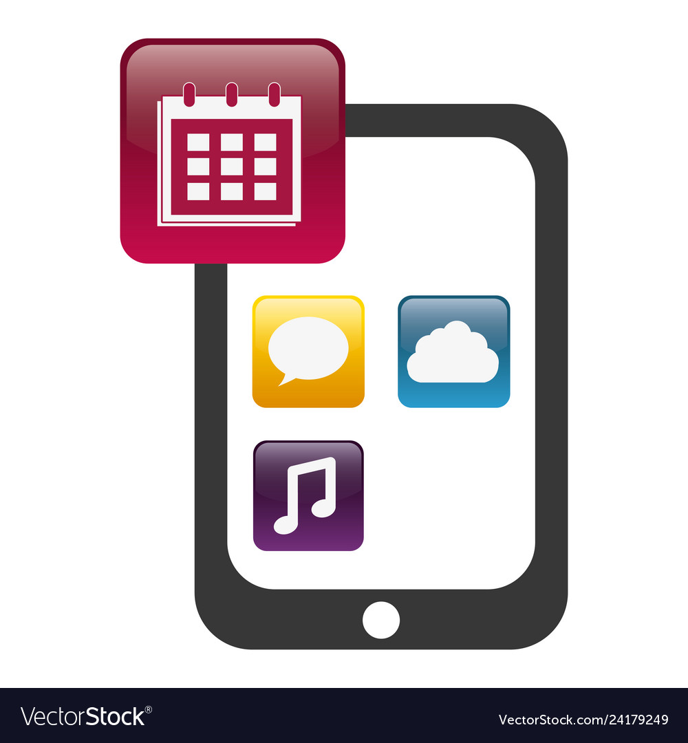 Tablet with applications menu vector image Tablet with applications menu