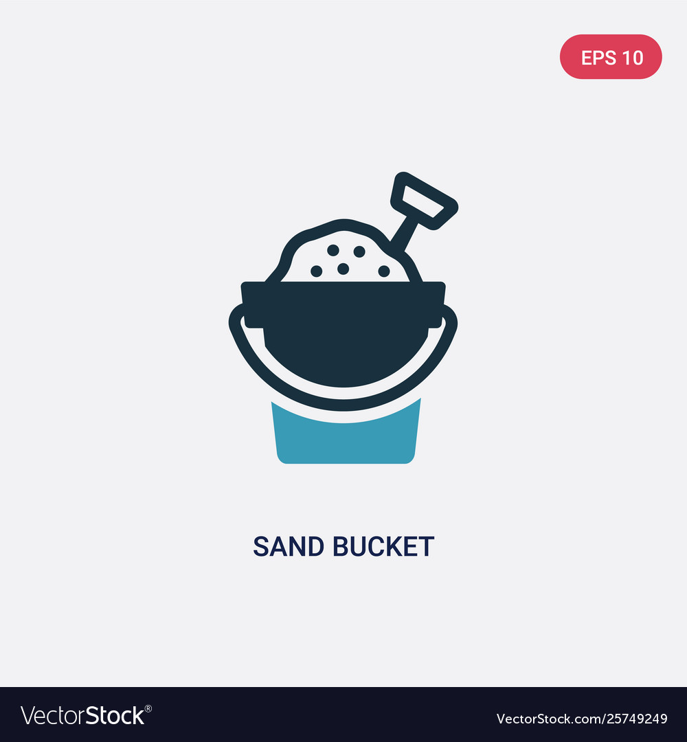 Two color sand bucket icon from summer concept